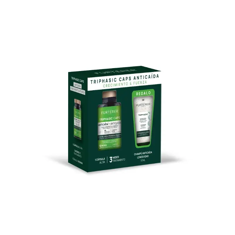 René Furterer Triphasic Anti-Hair Loss Pack: 90 capsules + 50ml shampoo