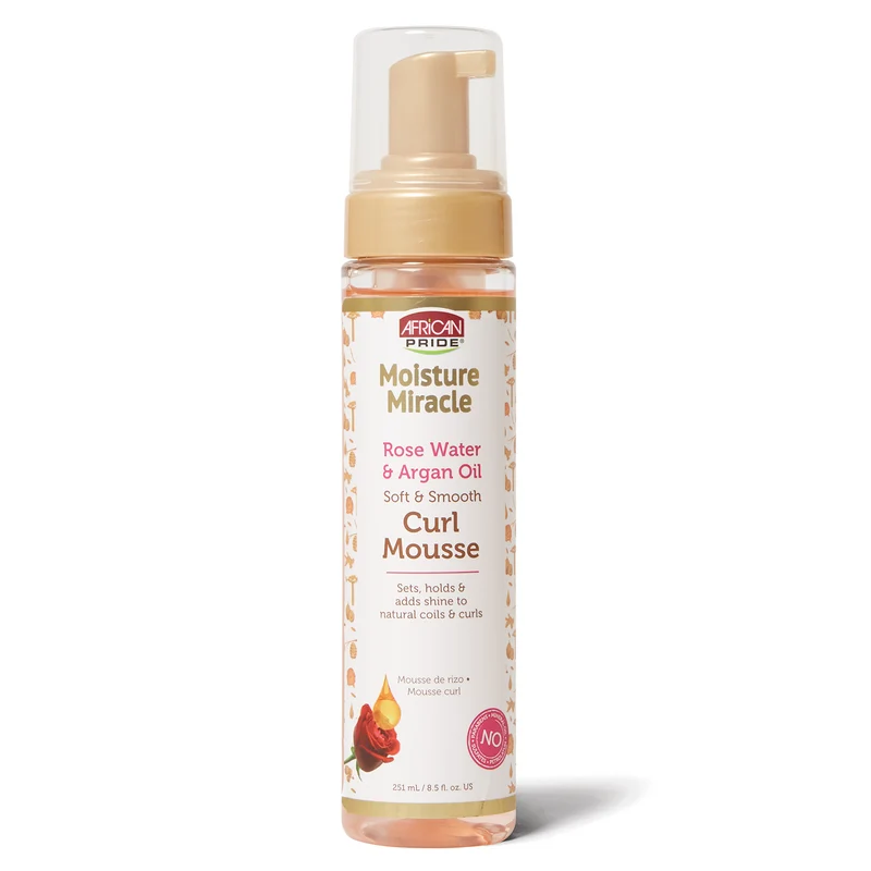 African Pride Moisture Miracle Rose Water & Argan Oil Curl Hair Mousse