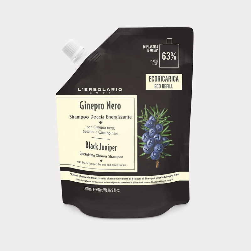Ecoricarica Shampoo Doccia Energizzante Ginepro Nero