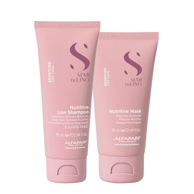 Alfaparf Milano Semi Di Lino Moisture Nutritive Low Shampoo 75ml Mask 50ml