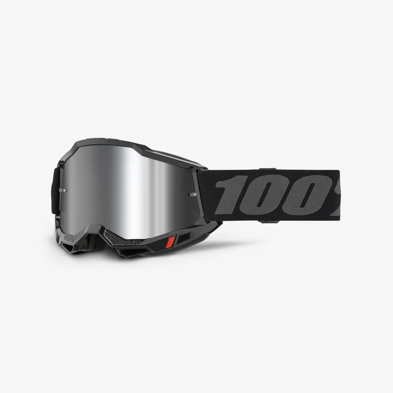 Maschera 100% ACCURI 2 Nero Schermo Silver Mirror