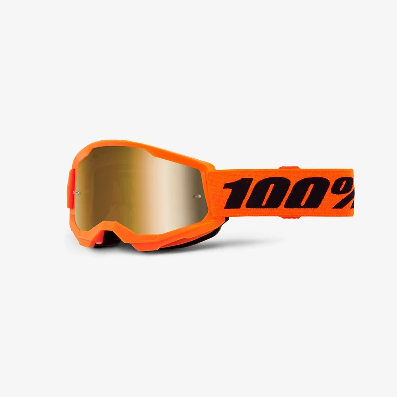 Maschera 100% STRATA 2 Junior Arancione Lente Gold Mirror