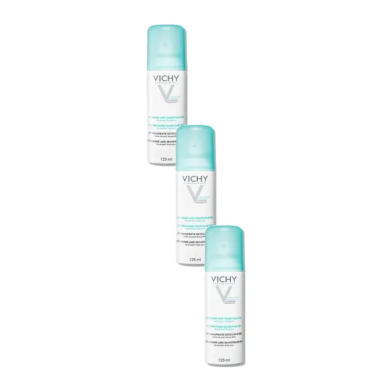 Vichy 48-Hour Anti-Perspirant Deodorant Spray 125 ml, pack of 3