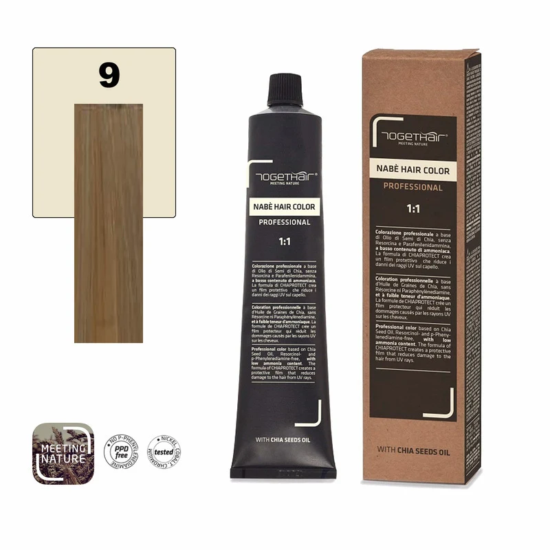 Nabe’ Hair Color Vegan nr. 9 Biondo Chiarissimo Togethair 100 ml