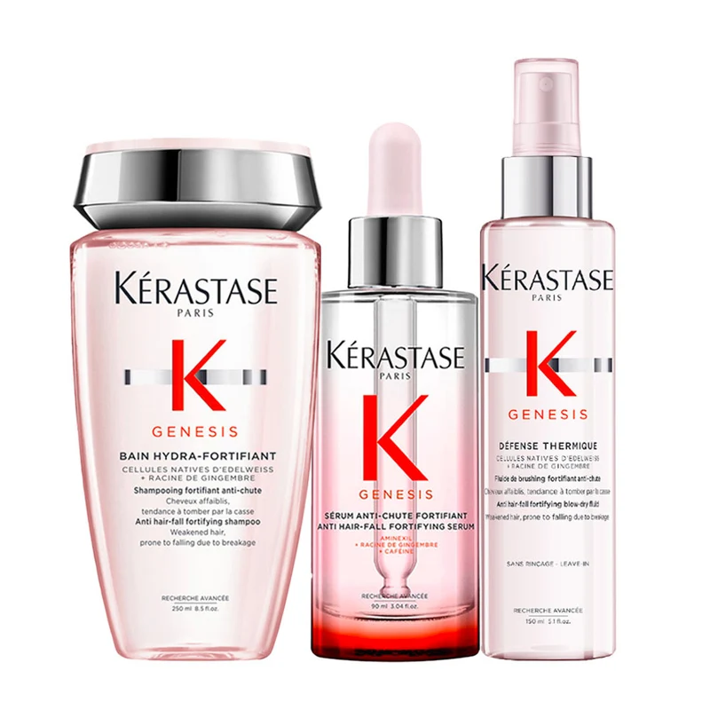 Kerastase Genesis Bain Hydra-Fortifiant 250ml Serum Anti-Chute Fortifiant 90ml Defense Thermique 150ml