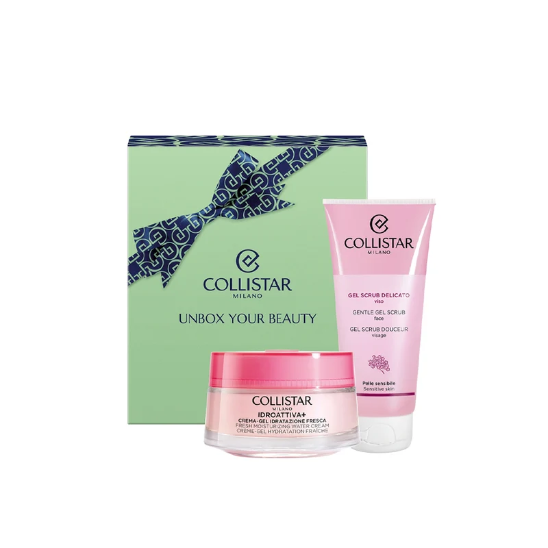 Collistar Idroattiva+ Crema-Gel Idratazione Fresca + Gel Scrub Delicato Cofanetto Regalo