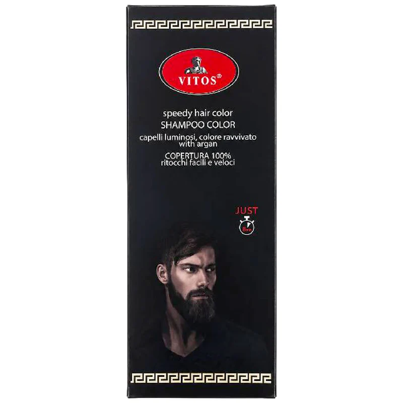 Shampoo Color Barba e Capelli Nero Vitos 420 ml