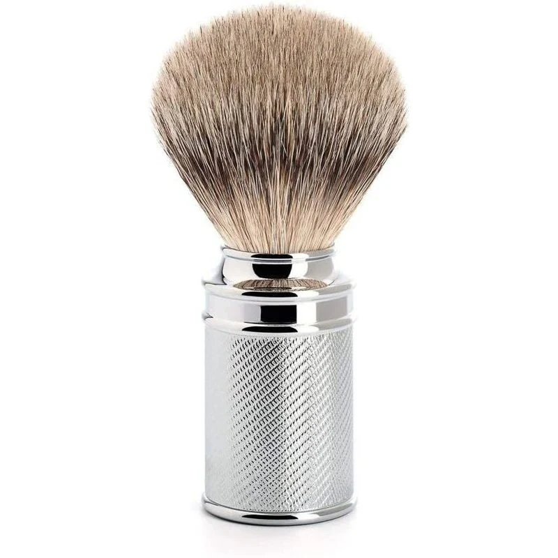 Pennello da Barba in Tasso Manico Acciaio Inox Silver Mat Muhle Rocca