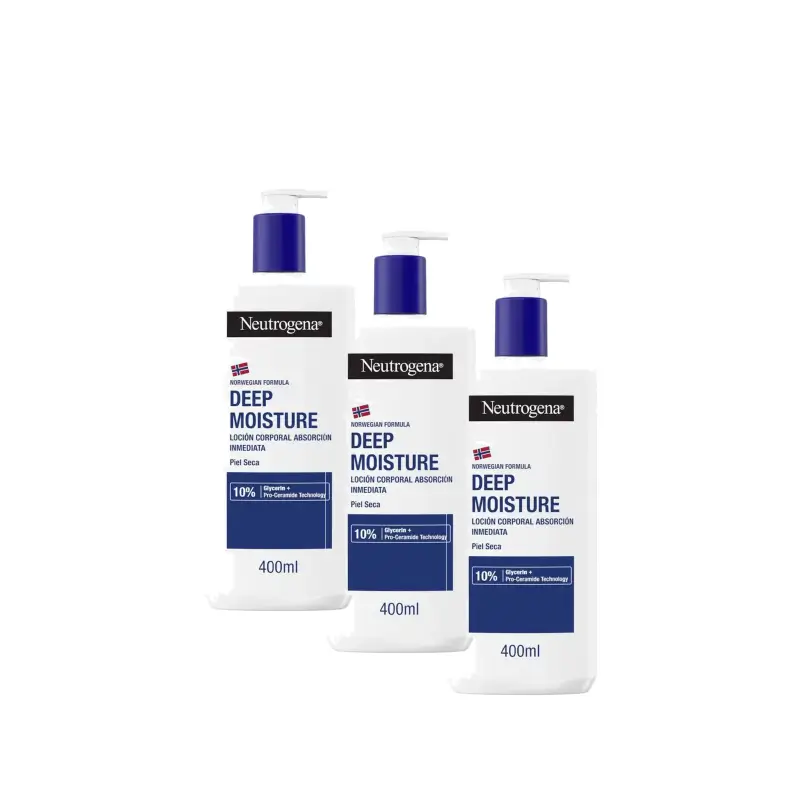 Neutrogena Moisturising Body Cream for Dry Skin, Pack of 3 x 400 ml