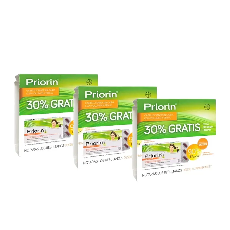 PriorIn Duplo Healthy Hair Without Hair Loss, 2 x 60 capsules, Pack of 3 (360 capsules)