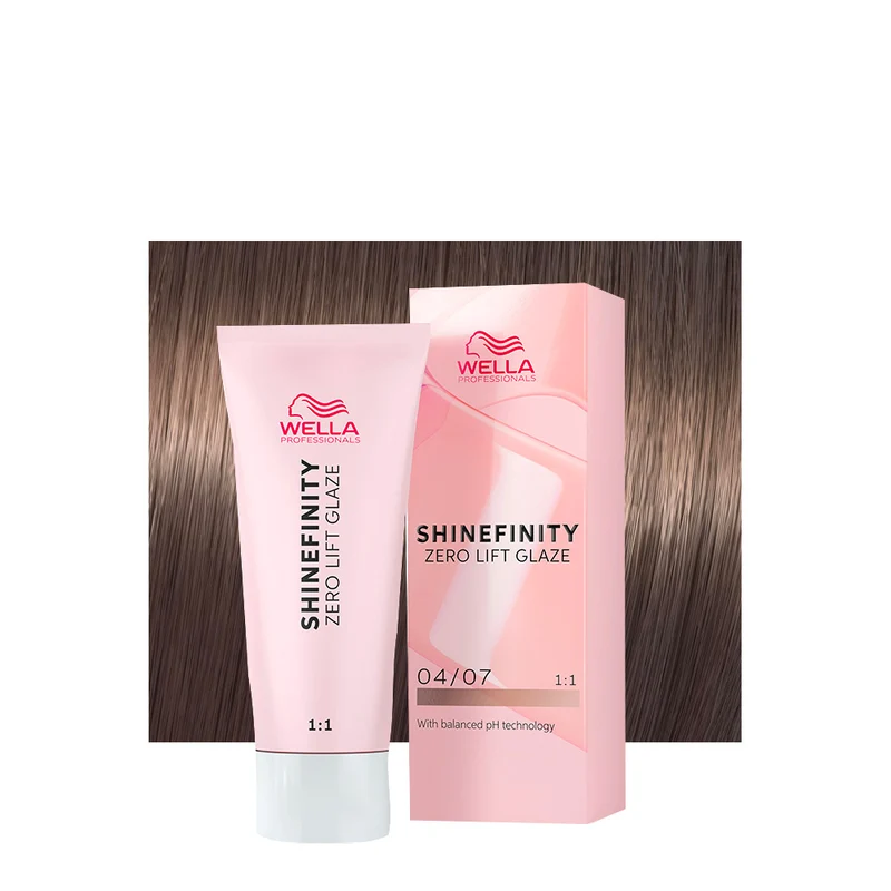 Wella Shinefinity Bitter Chocolate 04/07 Castano Medio Naturale Sabbia 60ml - colore demi-permanente