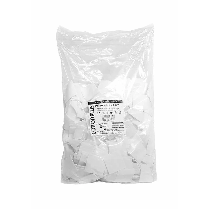 Faldine Cotone 5x5 cm busta 500 pz 100 % cotone Ipoallergenico AURORE