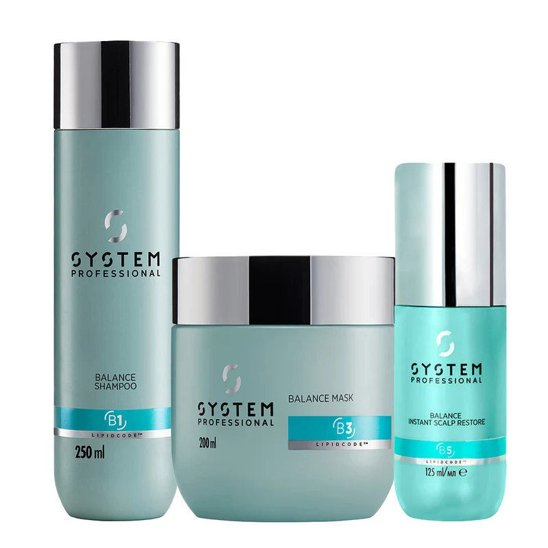 System Professional Balance Shampoo B1, 250ml Mask B3, 200ml Lotion B5, 125ml