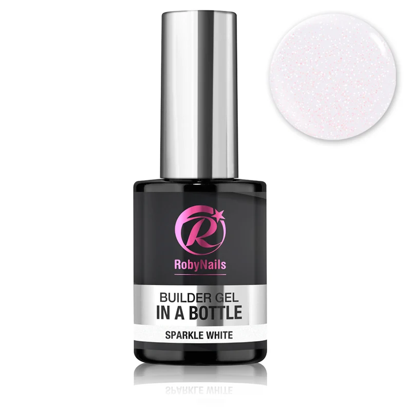 Builder Gel in a Bottle Sparkle White 14 ml Roby Nails