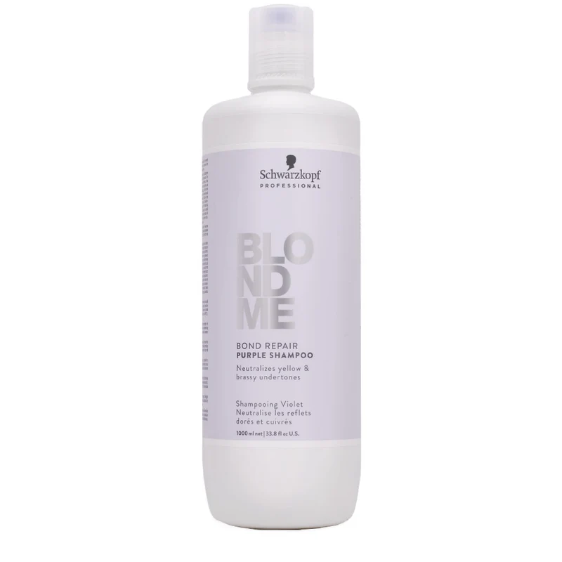Schwarzkopf BlondMe Bond Repair Purple Shampoo 1000ml - shampoo viola riparatore