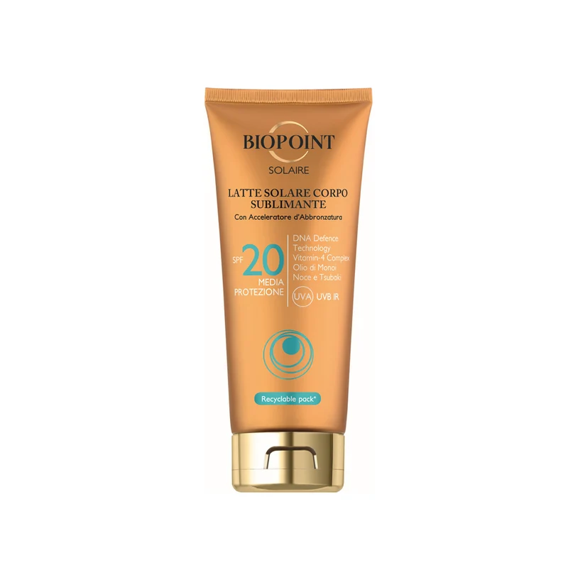 Latte solare corpo sublimante SPF20 Media protezione