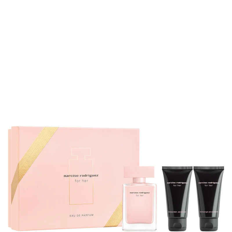 Narciso Rodriguez For Her EDP Confezione 50 ML Eau de Parfum + 50 ML Body Lotion + 50 ML Shower Gel
