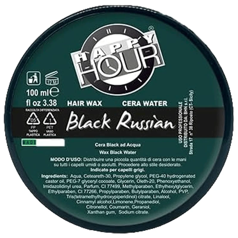 Cera per capelli grigi nera Black Russian Hair Water Wax 100 ml