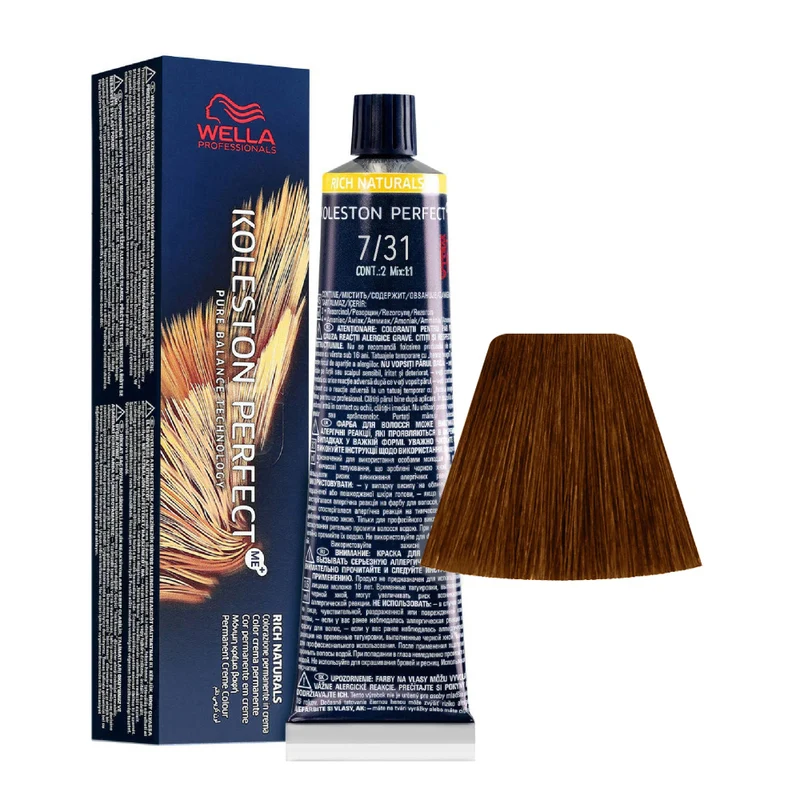 Wella Koleston Perfect Me+ Rich Naturals 7/31 Biondo Medio Dorato Cenere 60ml - colorazione permanente