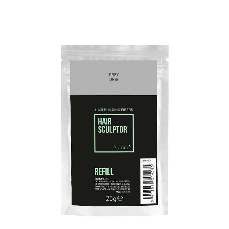Sibel Hair Sculptor Hair Building Fibers Grey Refill 25gr - ricarica fibre infoltenti