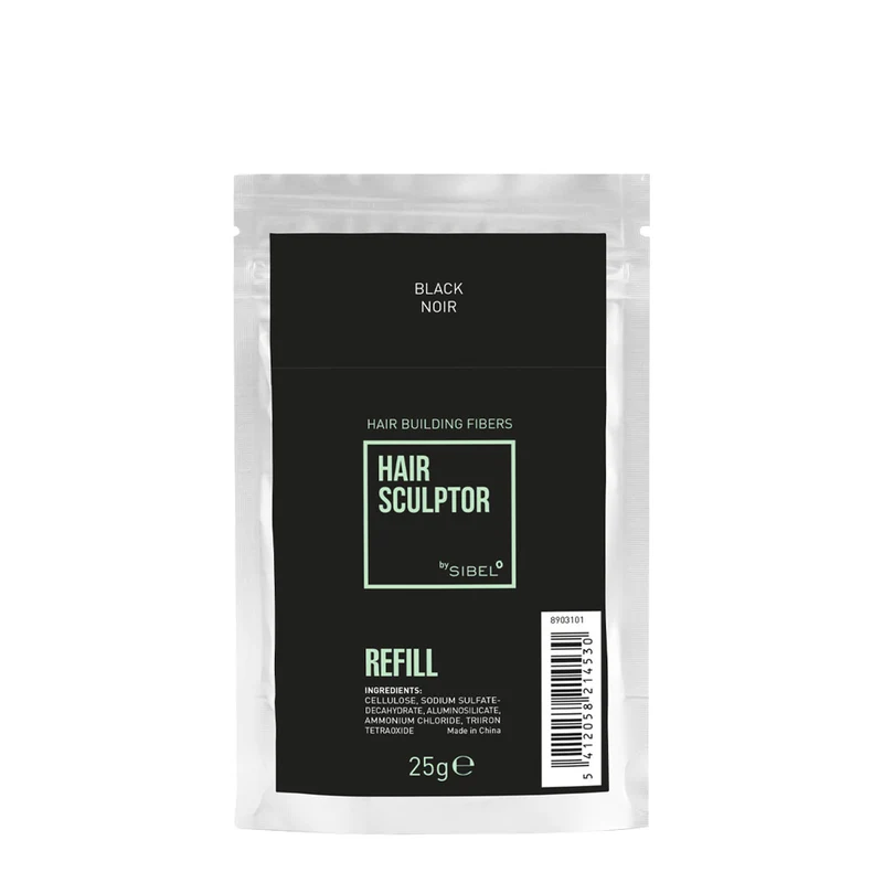 Sibel Hair Sculptor Hair Building Fibers Black Refill 25gr - ricarica fibre infoltenti