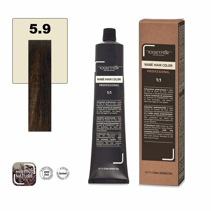 Nabe’ Hair Color Vegan nr. 5.9 Castano Chiaro Marrone Togethair 100 ml