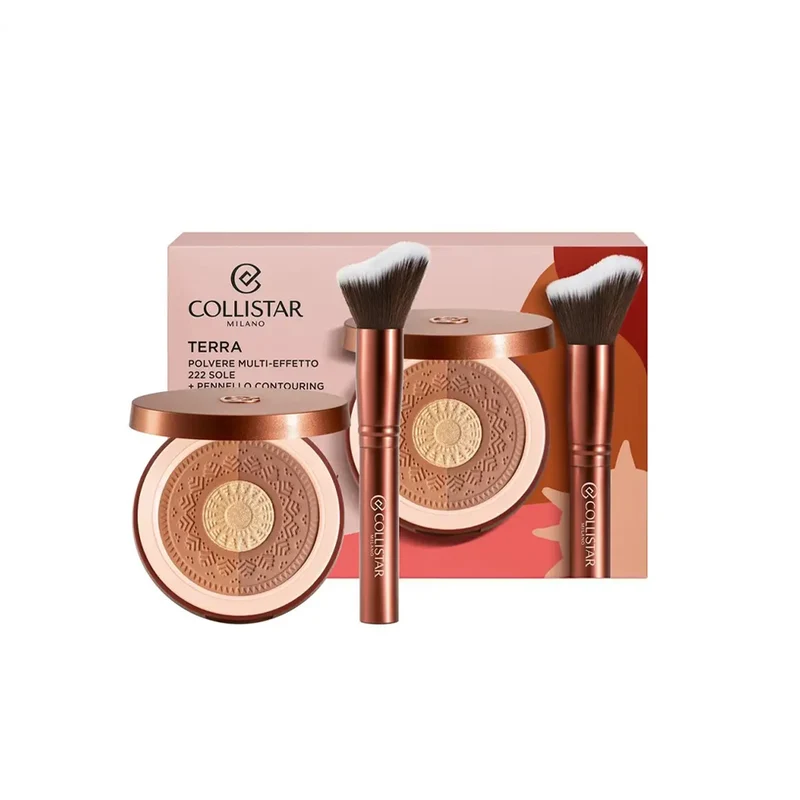 Cofanetto Terra polvere multi-effetto + Pennello contouring