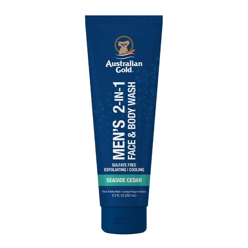 Australian Gold Men's Seaside Cedar 2 in 1 Face & Body Wash Seaside Cedar 250ml - detergente viso e corpo