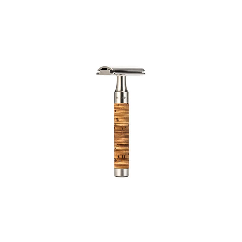 Rasoio di Sicurezza Inox Manico Betulla Muhle Rocca R95
