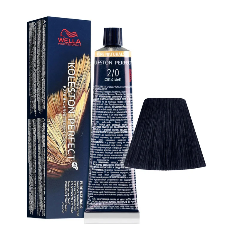 Wella Koleston Perfect Me+ Pure Naturals 2/0 Nero Intenso 60ml - colorazione permanente