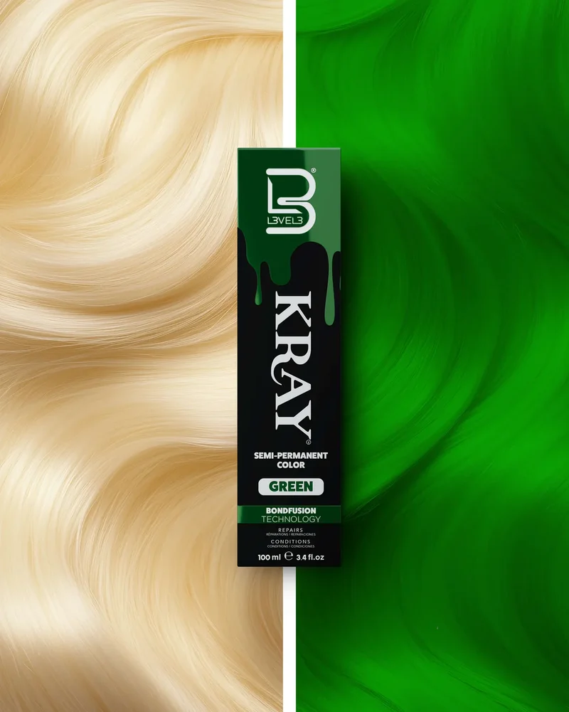 Kray Color Semi Permanente per Capelli L3VEL3 Green 100 ml