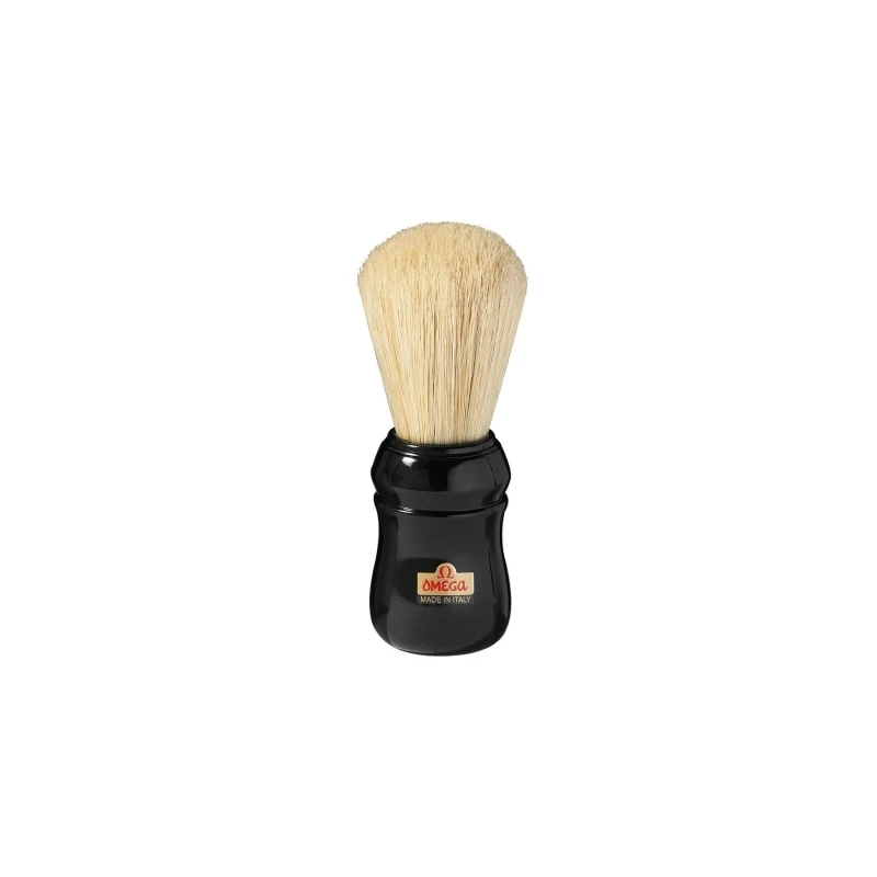 Pennello da barba professionale in pura setola Omega 10049 manico nero