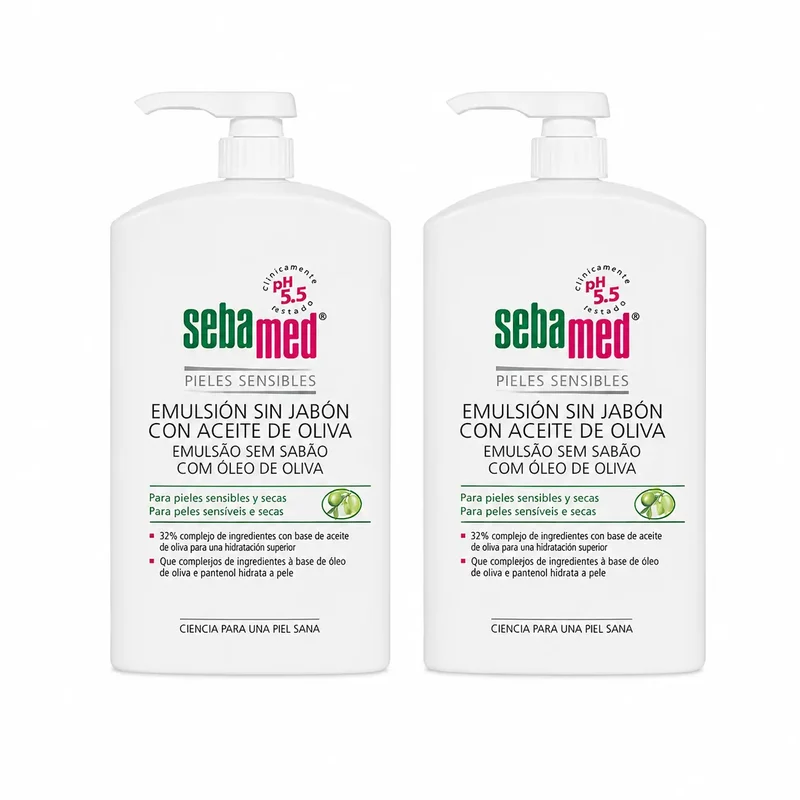 Sebamed Soapless Emulsion Gel With Olive Oil 1000 Ml, pack 2