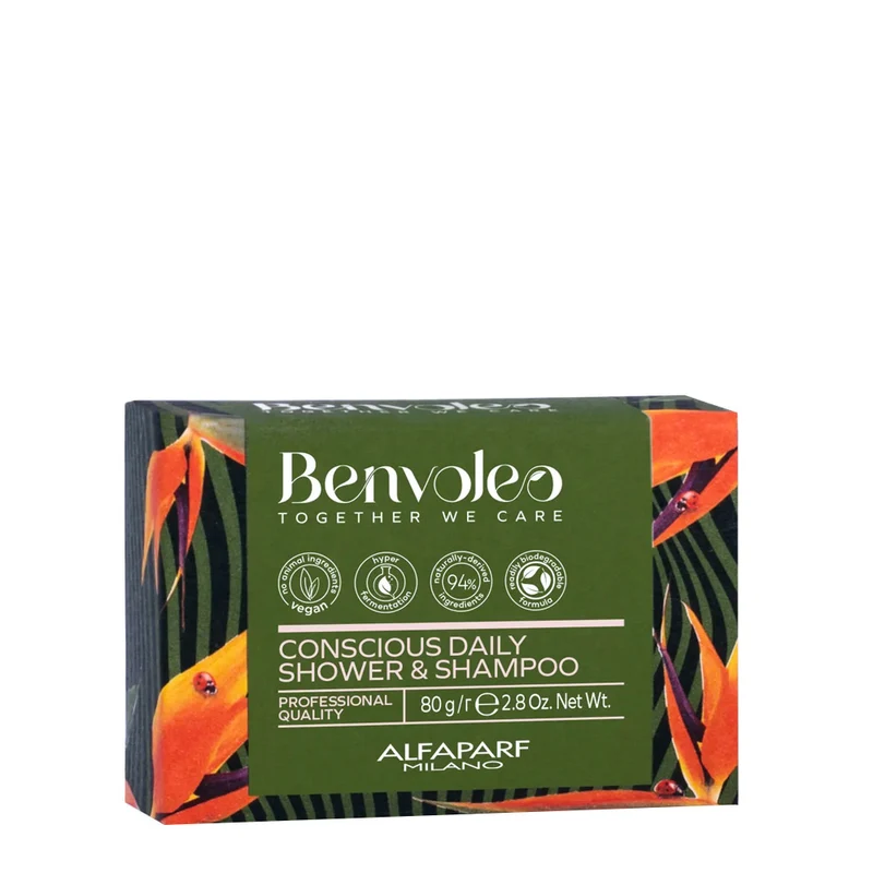 Alfaparf Milano Benvoleo Conscious Daily Shower & Shampoo 80gr - shampoo doccia solido