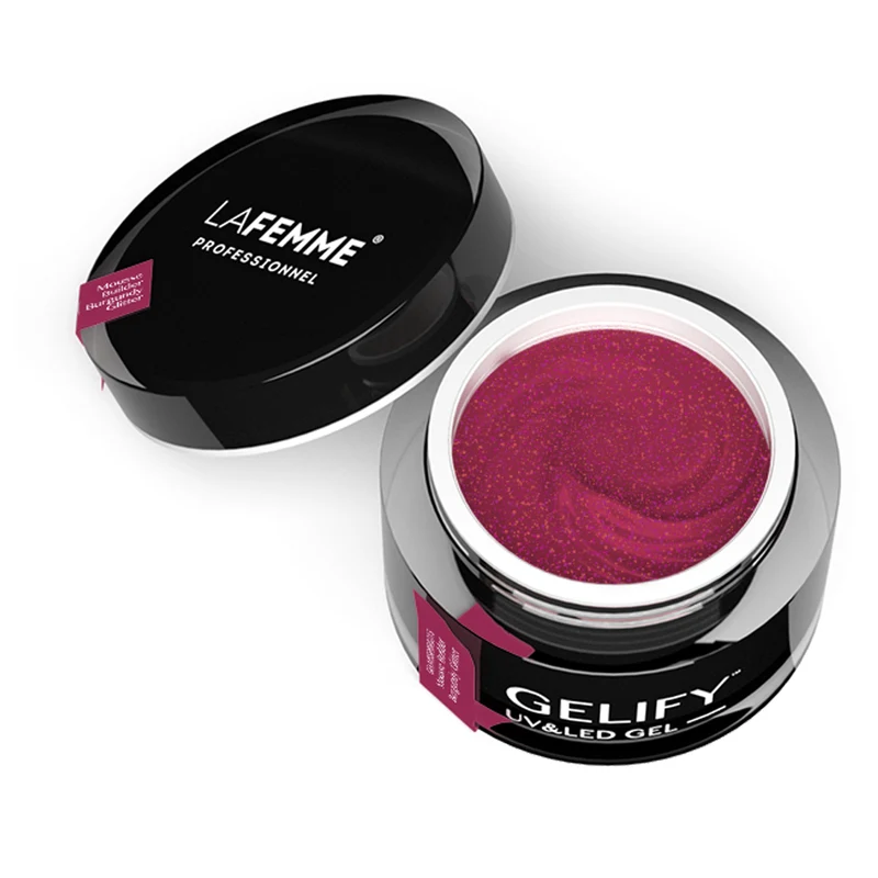 Gel Ricostruzione Gelify UV Led Mousse Builder Burgundy Glitter 15 g