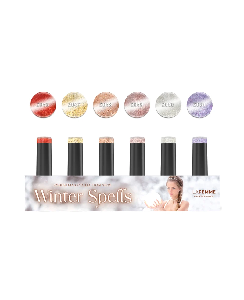 Kit 6 colori Smalto Gel Polish Palette Winter Spells Christmas Collection 2025 La Femme