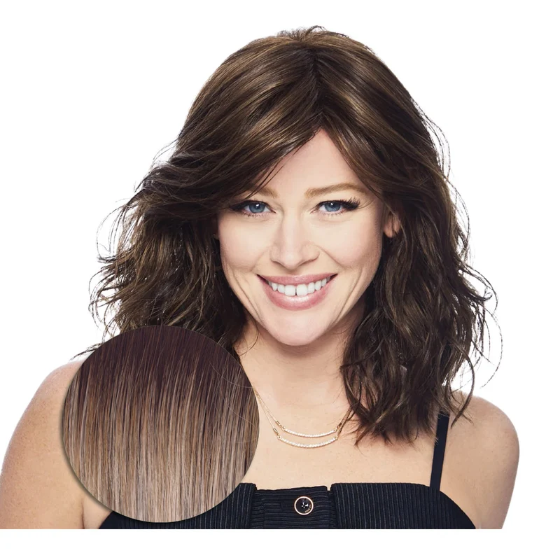 Hairdo Courtside Waves RL19/23SS Biondo Chiaro Cenere con Radice Castana - parrucca taglio medio