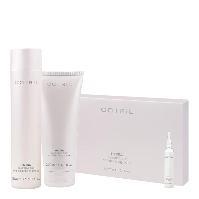 Cotril Hydra Hydrating and antioxidizing Shampoo 300ml Mask 200ml Lotion 10x12ml