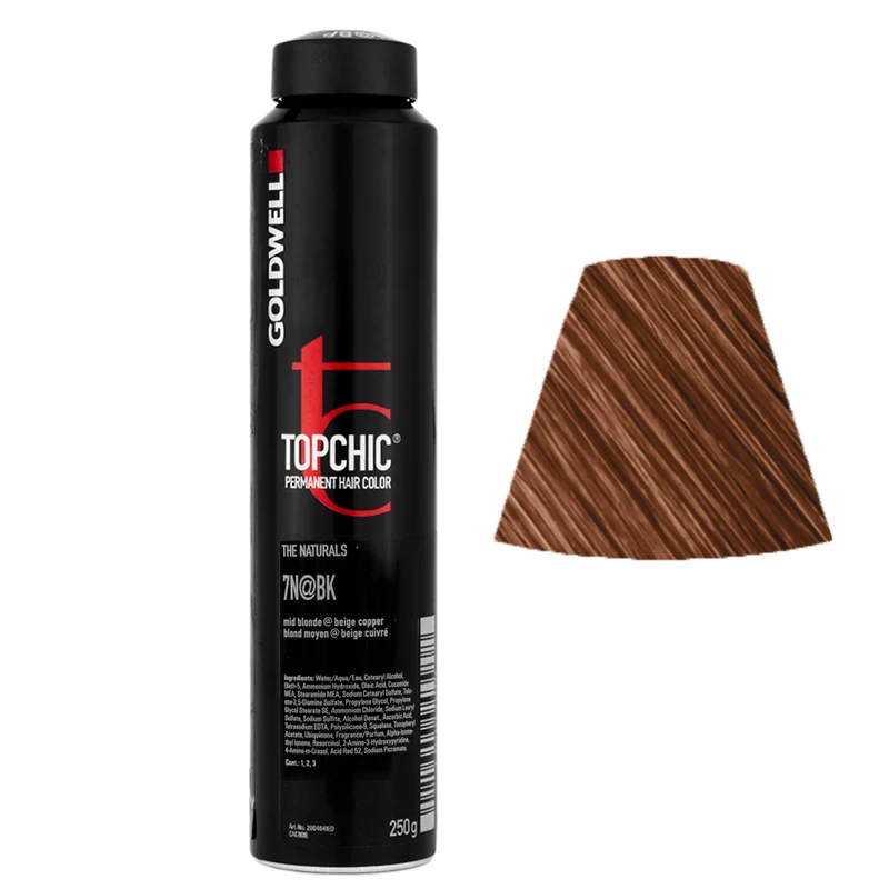 Goldwell Topchic Can 7N@BK Medium Blonde Elumenated Beige Copper 250gr - colore permanente in bombola