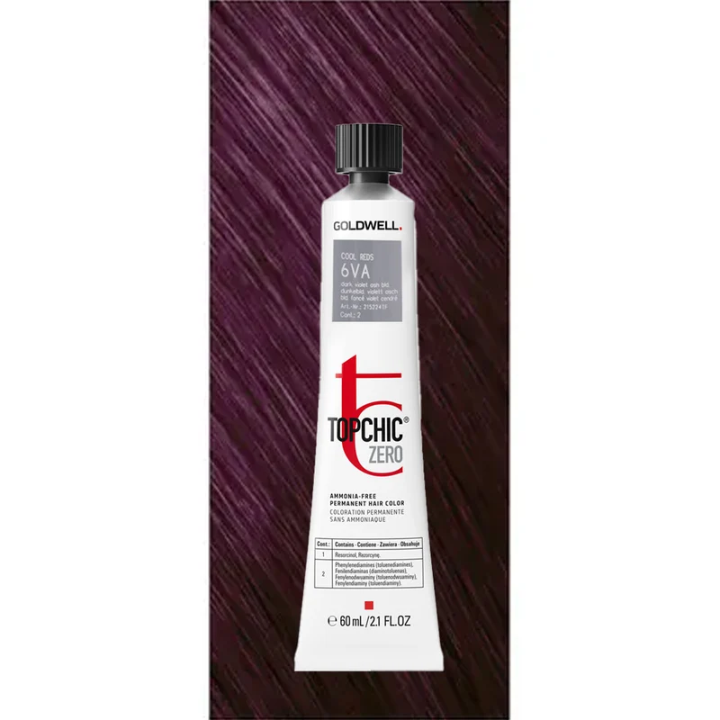 6VA Topchic Zero Cool Reds Dark Violet Ash Blonde tb 60ml - colorazione permanente senza ammoniaca