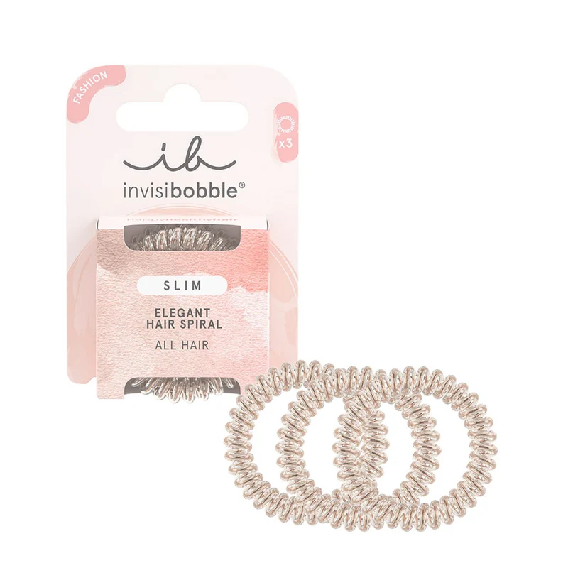 Invisibobble Slim Bronze Me Pretty 3pz - elastici a spirale per capelli fini