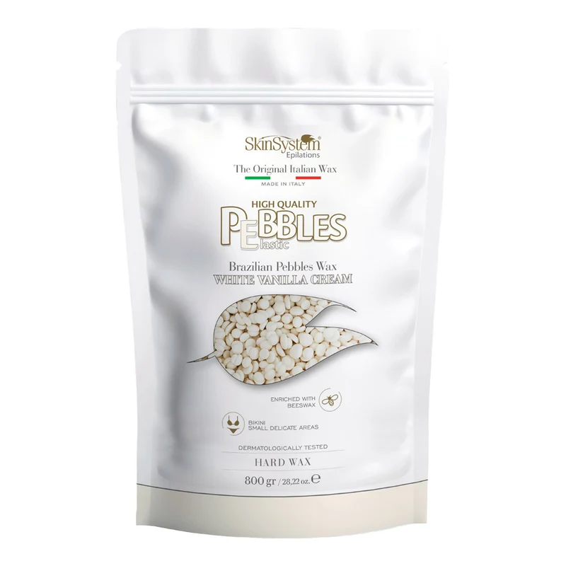 SkinSystem Le Pebbles High Quality Brazilian Pebbles Wax White Vanilla Cream 800gr - cera brasiliana