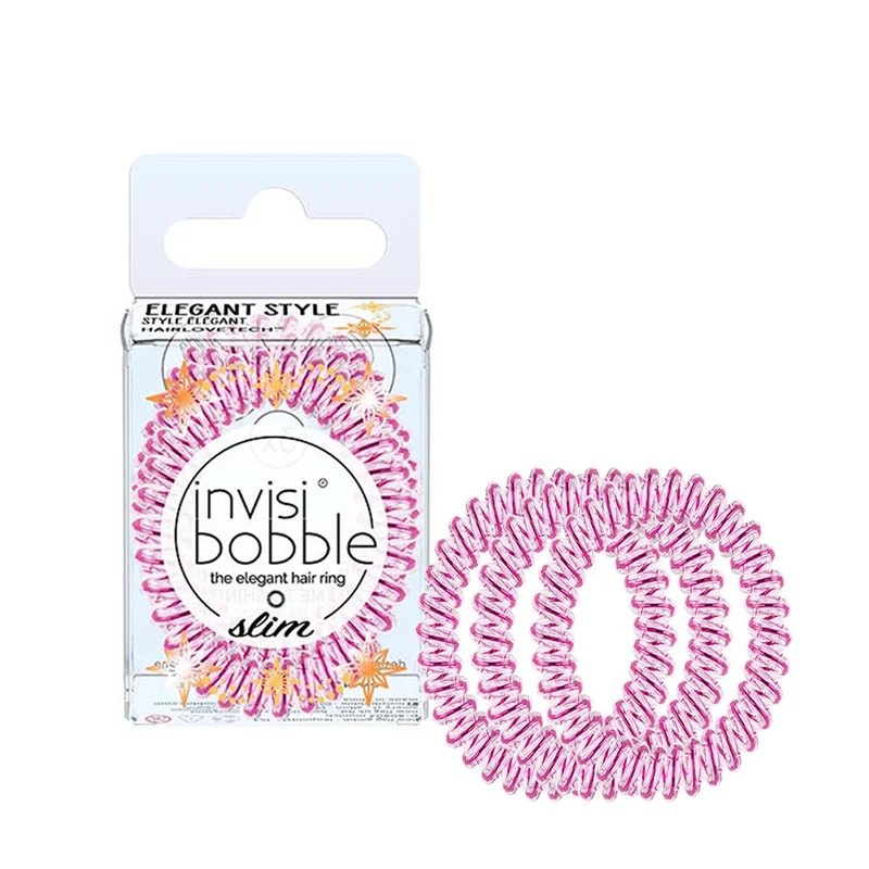 Invisibobble Slim Time To Shine La Vie En Rose 3pz - elastico a spirale per capelli fini