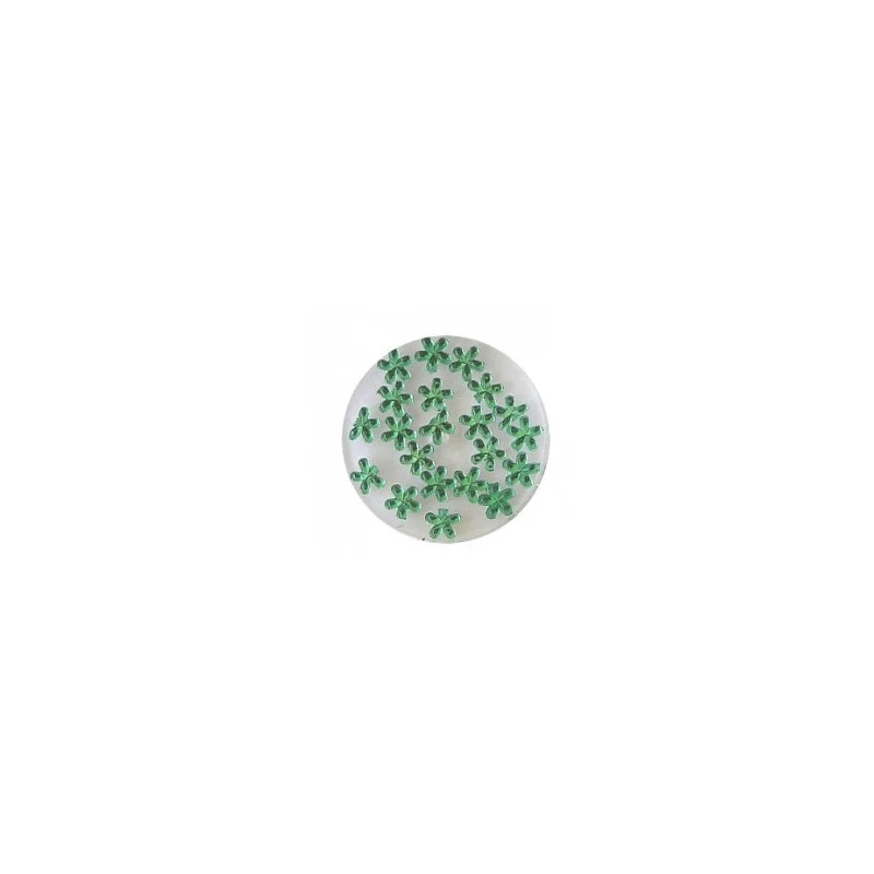 Decori fiori bombati verde scuro LP