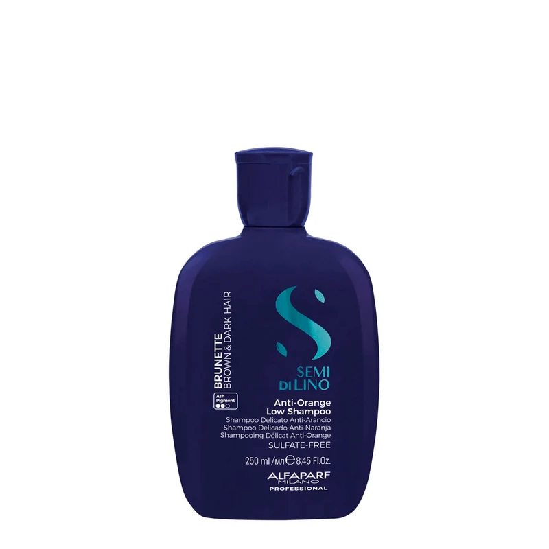 Alfaparf Milano Semi di Lino Brunette Anti-Orange Low Shampoo 250ml - shampoo delicato anti-arancio