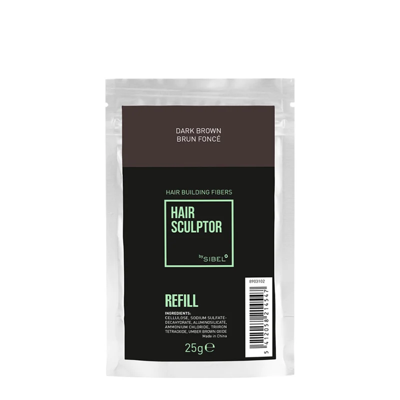Sibel Hair Sculptor Hair Building Fibers Dark Brown Refill 25gr - ricarica fibre infoltenti