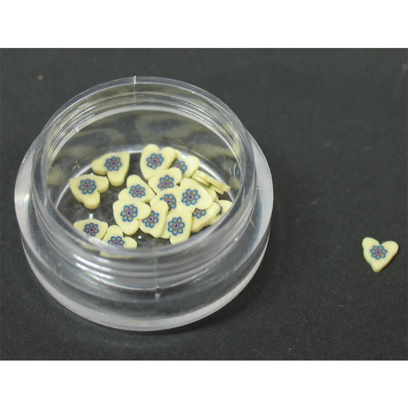 Decoro motivo cuore con fiore 3D giallo chiaro LP cod. 7053