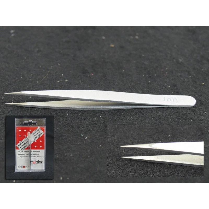 Pinzetta Ciglia Ion Punta Rubis SwissMade 4K002