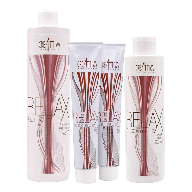 Creattiva Erilia Relax Flexible Shampoo Pre-Relax 500ml Cream 100+100ml Milk 200ml