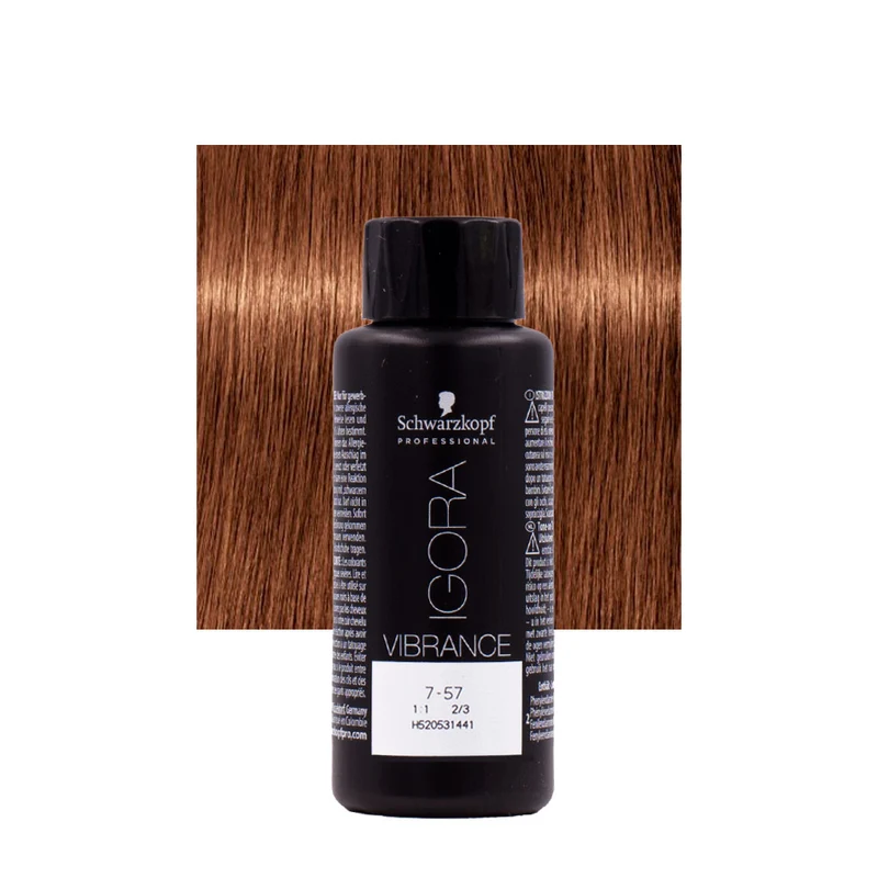 Schwarzkopf Igora Vibrance 7-57 Biondo Medio Dorato Rame 60ml - colorazione tono su tono